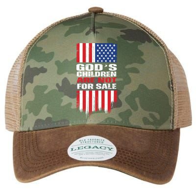 Gods Children Are Not For Sale American Flag Legacy Tie Dye Trucker Hat