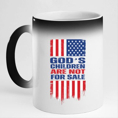 Gods Children Are Not For Sale American Flag 11oz Black Color Changing Mug