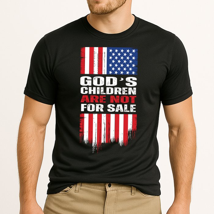 Gods Children Are Not For Sale American Flag Performance Shirt