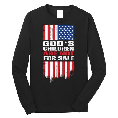 Gods Children Are Not For Sale American Flag Long Sleeve Shirt