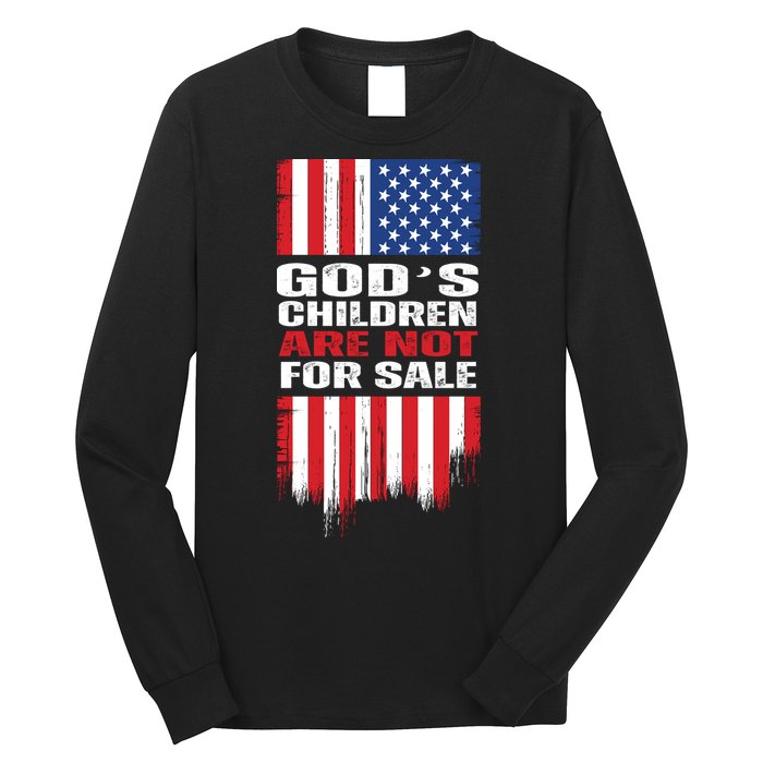 Gods Children Are Not For Sale American Flag Long Sleeve Shirt