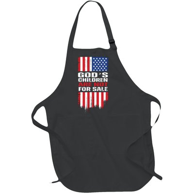 Gods Children Are Not For Sale American Flag Full-Length Apron With Pockets