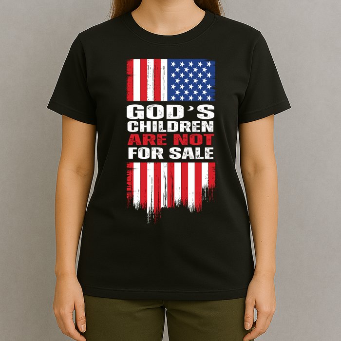 Gods Children Are Not For Sale American Flag T-Shirt
