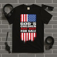 Gods Children Are Not For Sale American Flag T-Shirt
