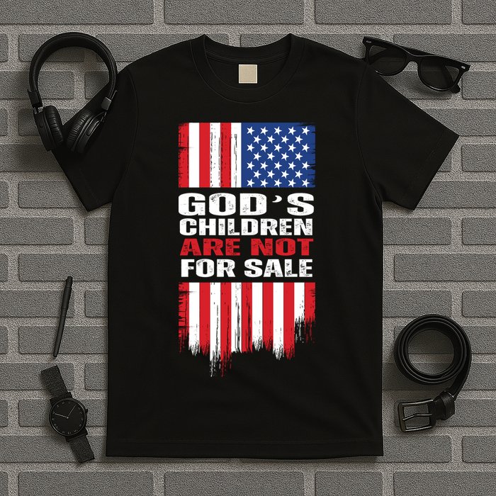 Gods Children Are Not For Sale American Flag T-Shirt