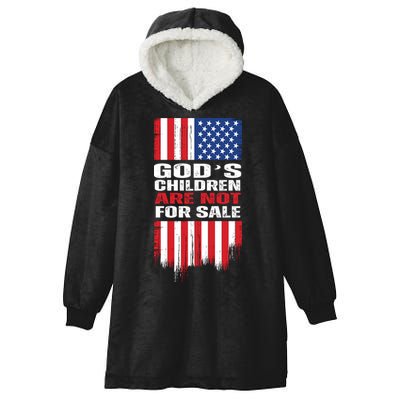 Gods Children Are Not For Sale American Flag Hooded Wearable Blanket