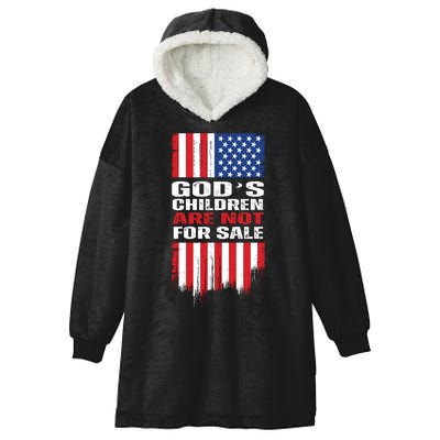 Gods Children Are Not For Sale American Flag Hooded Wearable Blanket