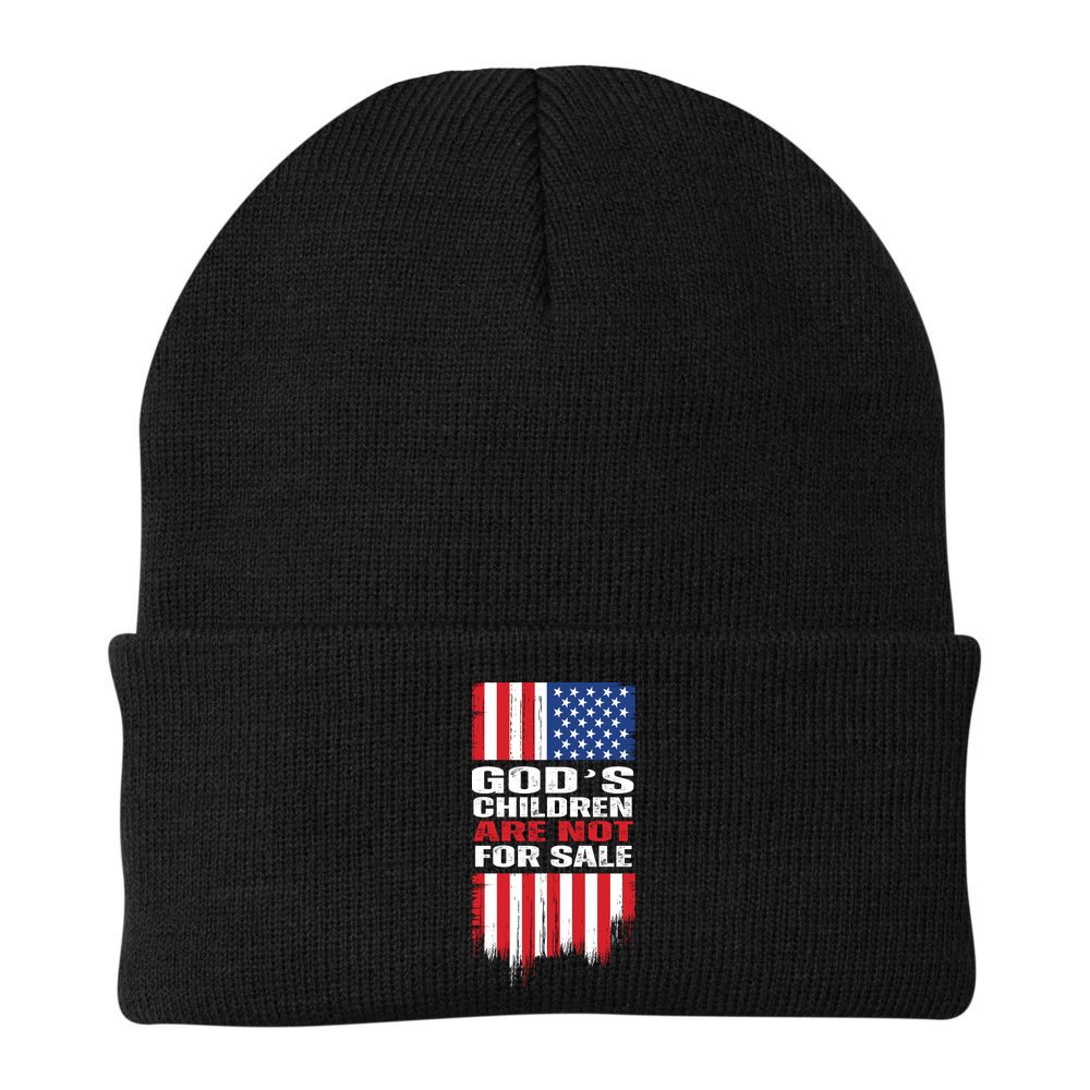 Gods Children Are Not For Sale American Flag Beanie