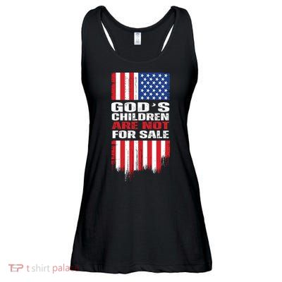 Gods Children Are Not For Sale American Flag Ladies Essential Flowy Tank