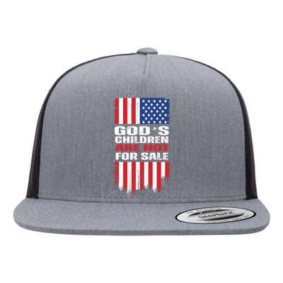 Gods Children Are Not For Sale American Flag Flat Bill Trucker Hat