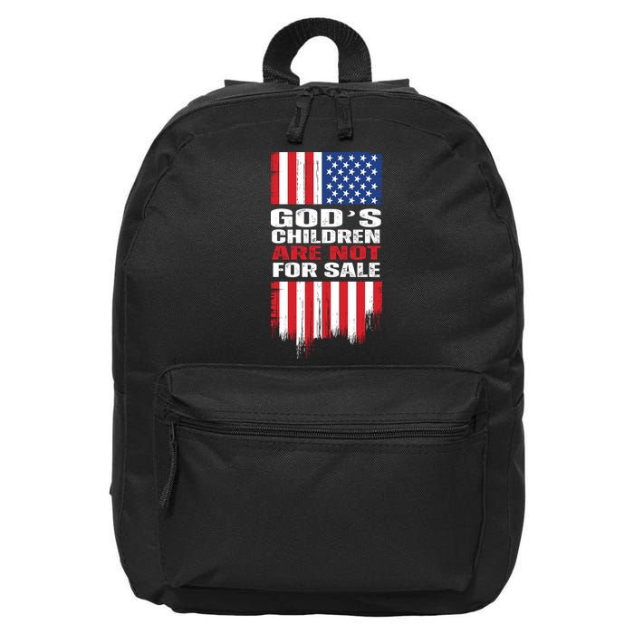 Gods Children Are Not For Sale American Flag 16 in Basic Backpack