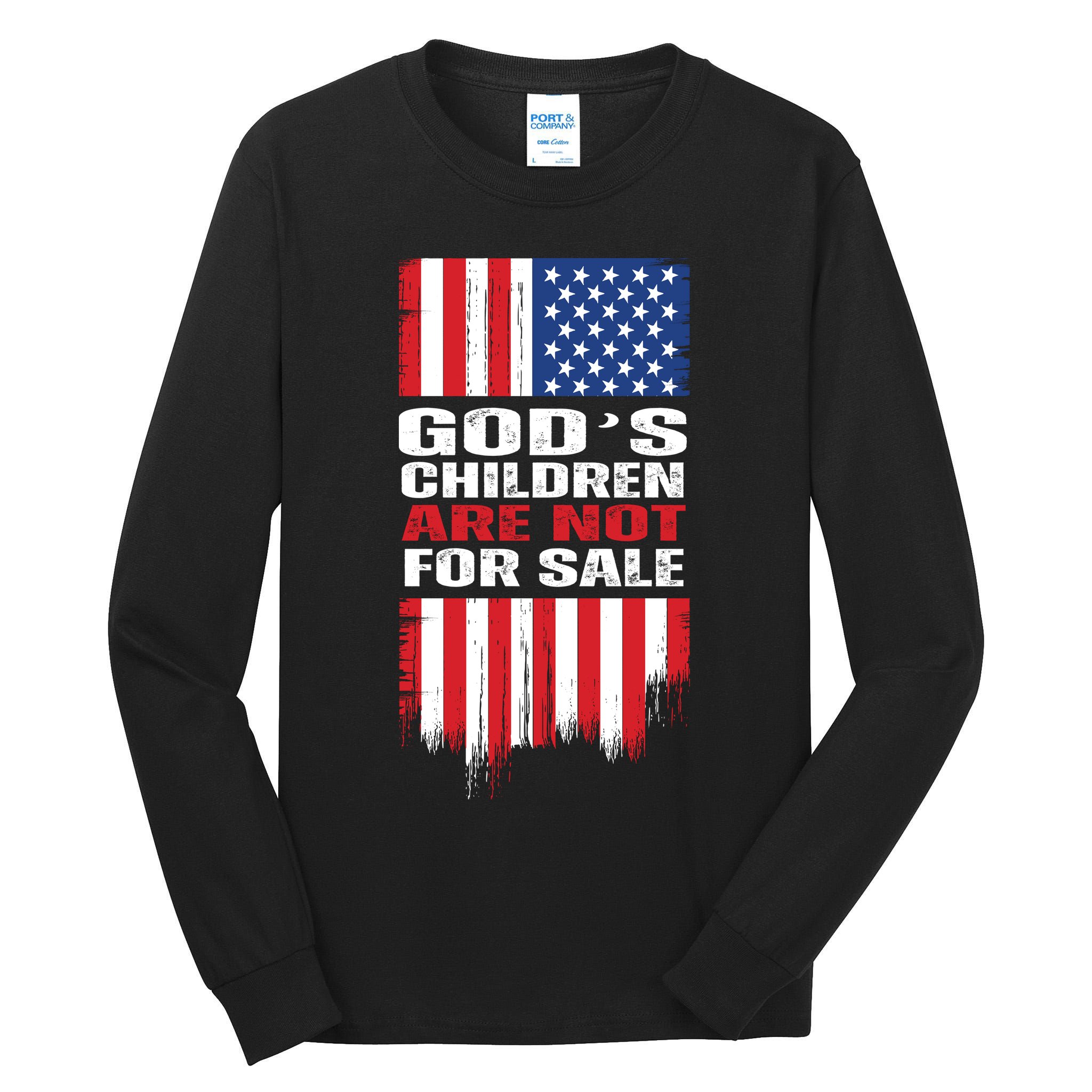 Gods Children Are Not For Sale American Flag Tall Long Sleeve T-Shirt