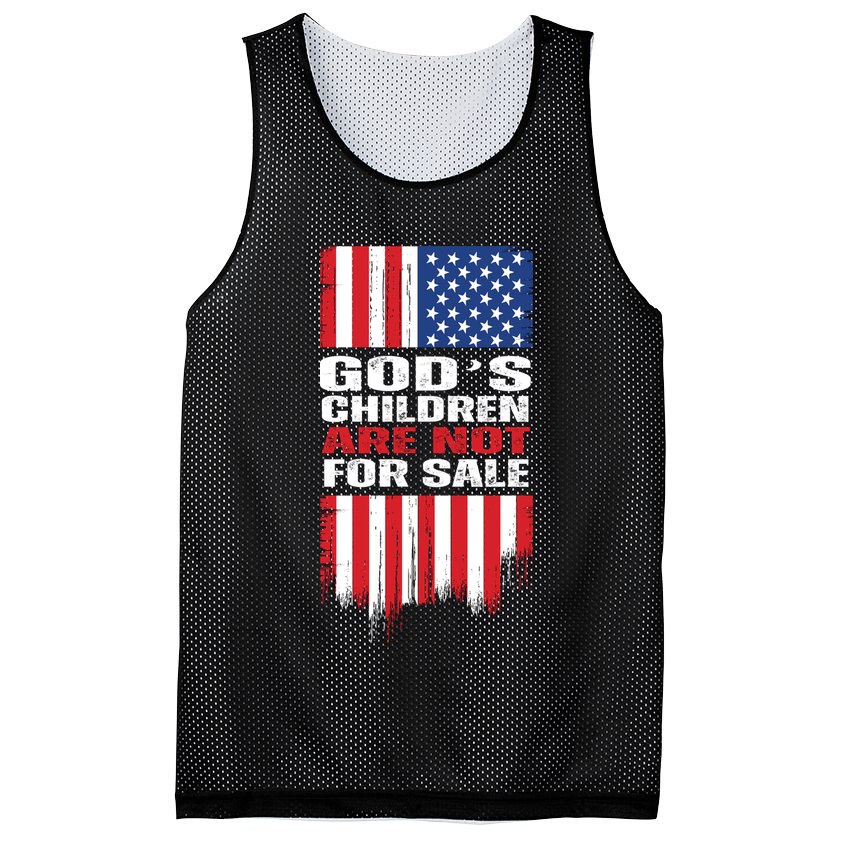 Gods Children Are Not For Sale American Flag Mesh Reversible Basketball Jersey Tank