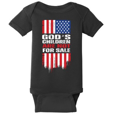 Gods Children Are Not For Sale American Flag Baby Bodysuit