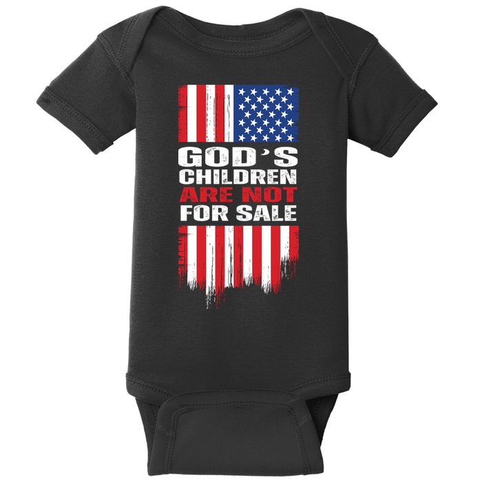 Gods Children Are Not For Sale American Flag Baby Bodysuit