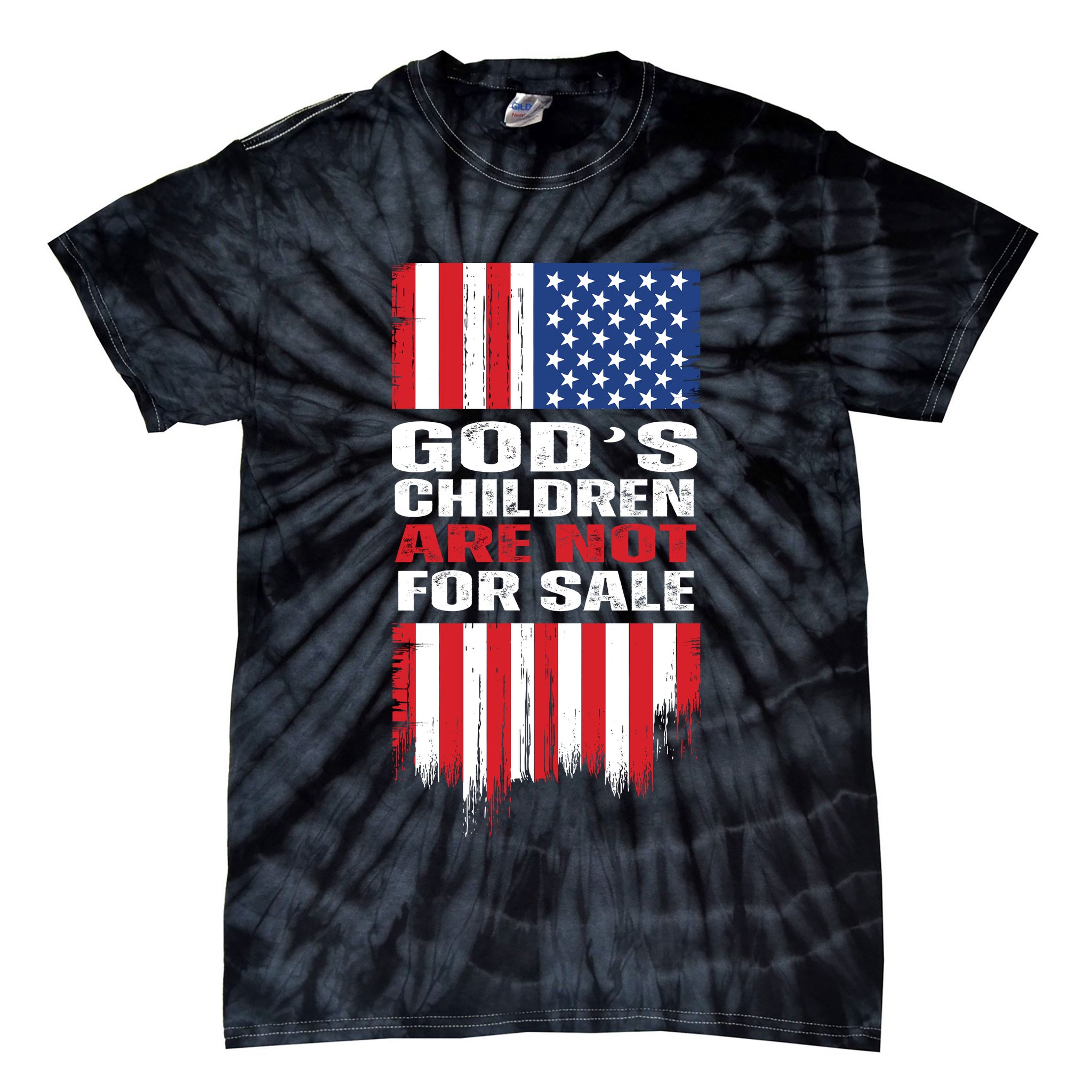 Gods Children Are Not For Sale American Flag Tie-Dye T-Shirt