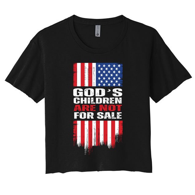 Gods Children Are Not For Sale American Flag Women's Crop Top Tee