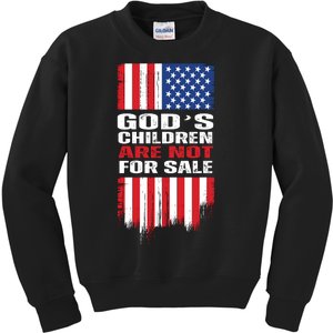 Gods Children Are Not For Sale American Flag Kids Sweatshirt