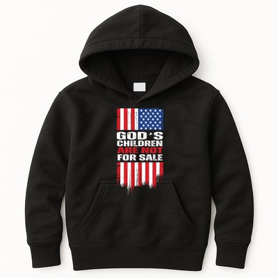 Gods Children Are Not For Sale American Flag Kids Hoodie