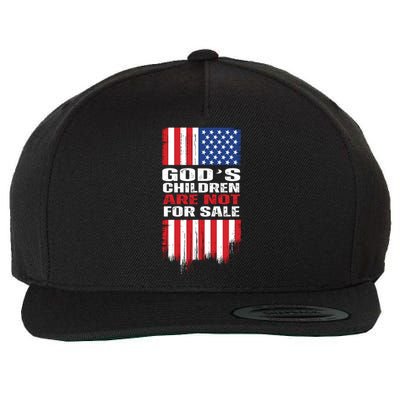 Gods Children Are Not For Sale American Flag Wool Snapback Cap