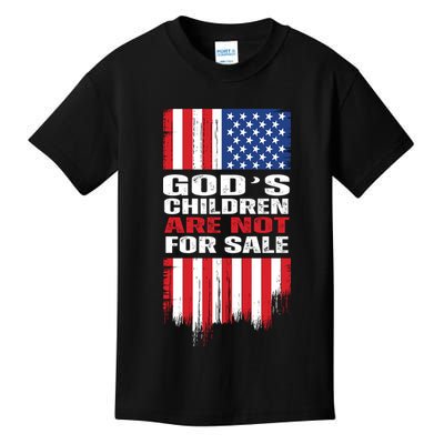 Gods Children Are Not For Sale American Flag Kids T-Shirt