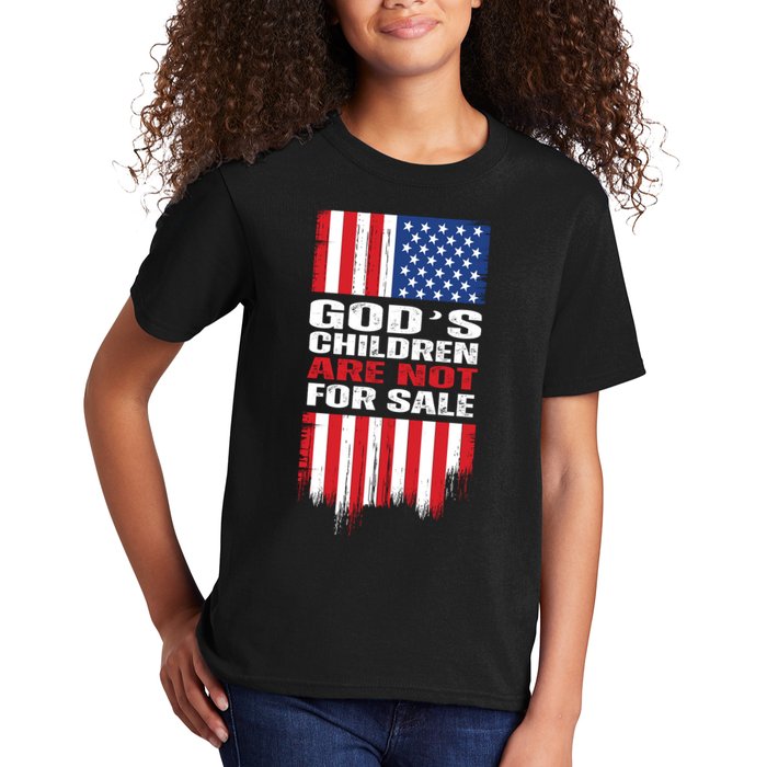 Gods Children Are Not For Sale American Flag Kids T-Shirt