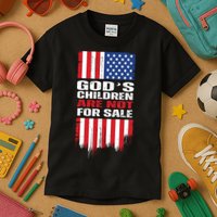 Gods Children Are Not For Sale American Flag Kids T-Shirt