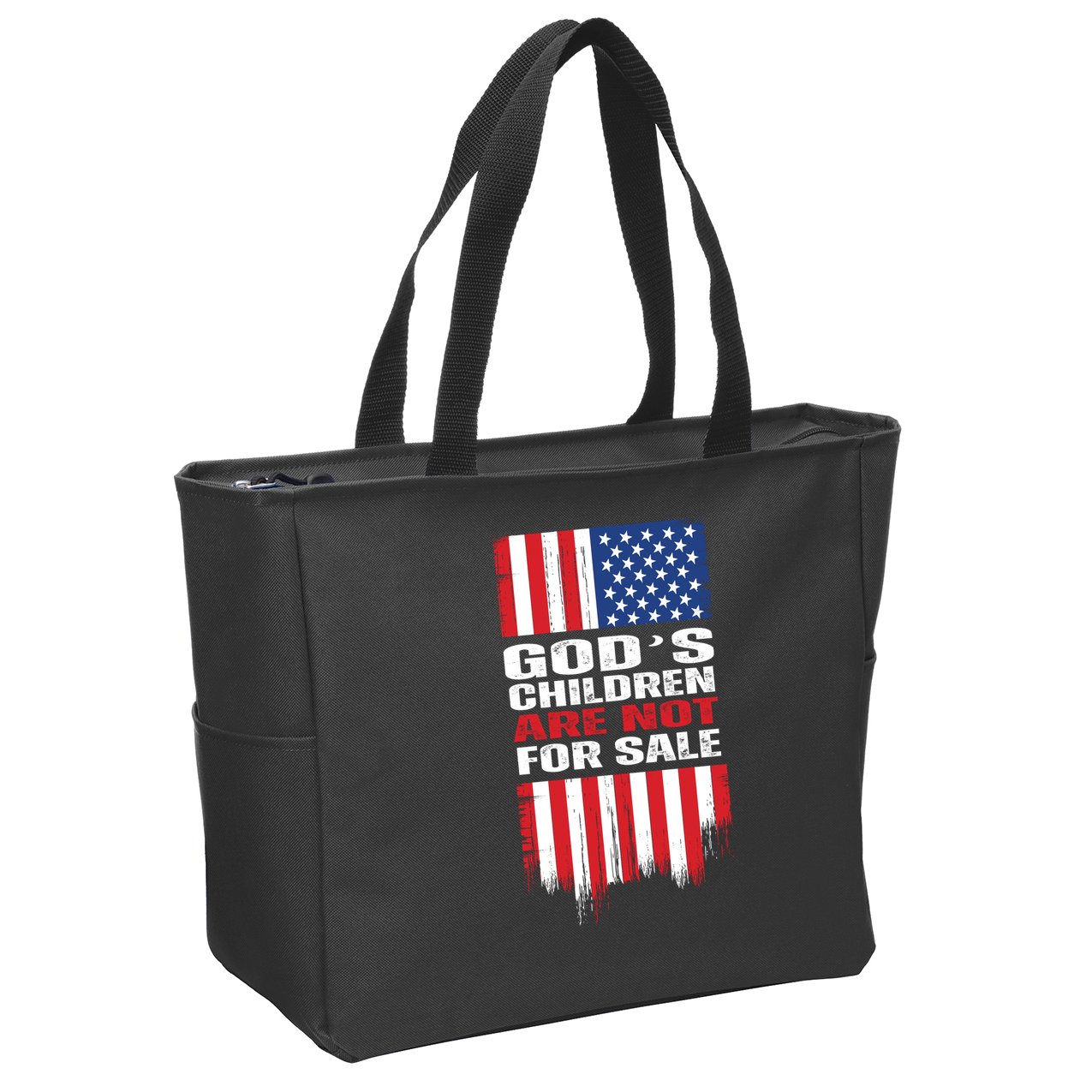 Gods Children Are Not For Sale American Flag Zip Tote Bag