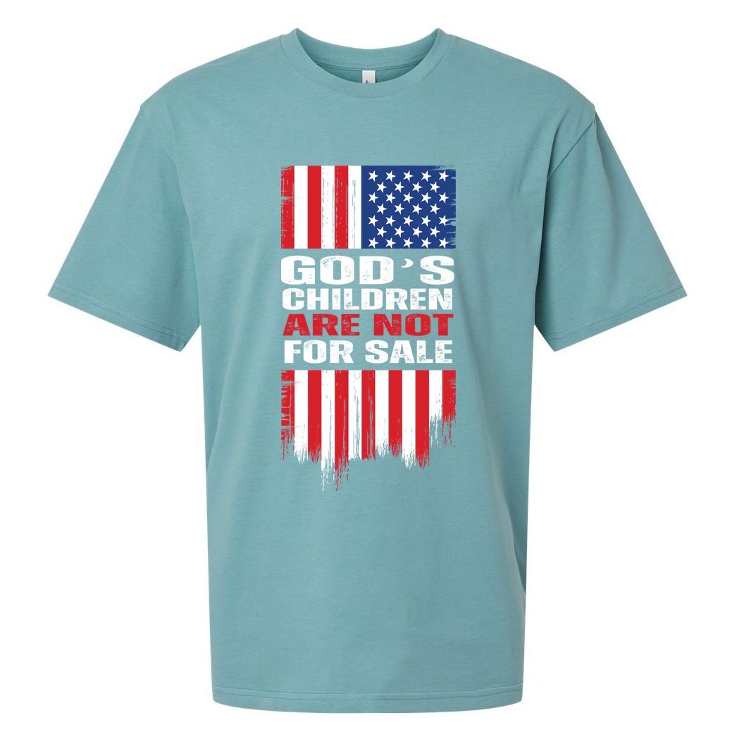 Gods Children Are Not For Sale American Flag Sueded Cloud Jersey T-Shirt