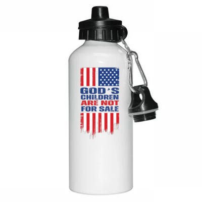 Gods Children Are Not For Sale American Flag Aluminum Water Bottle