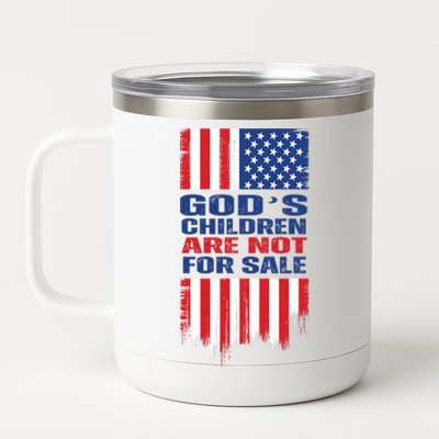 Gods Children Are Not For Sale American Flag 12 oz Stainless Steel Tumbler Cup