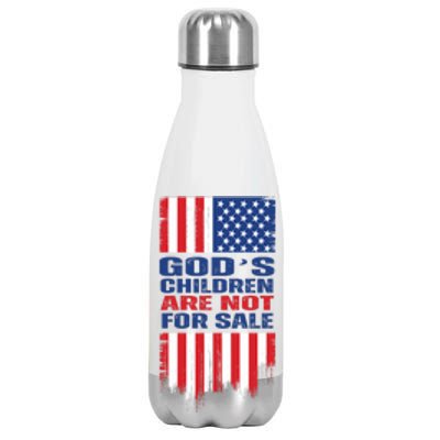 Gods Children Are Not For Sale American Flag Stainless Steel Insulated Water Bottle