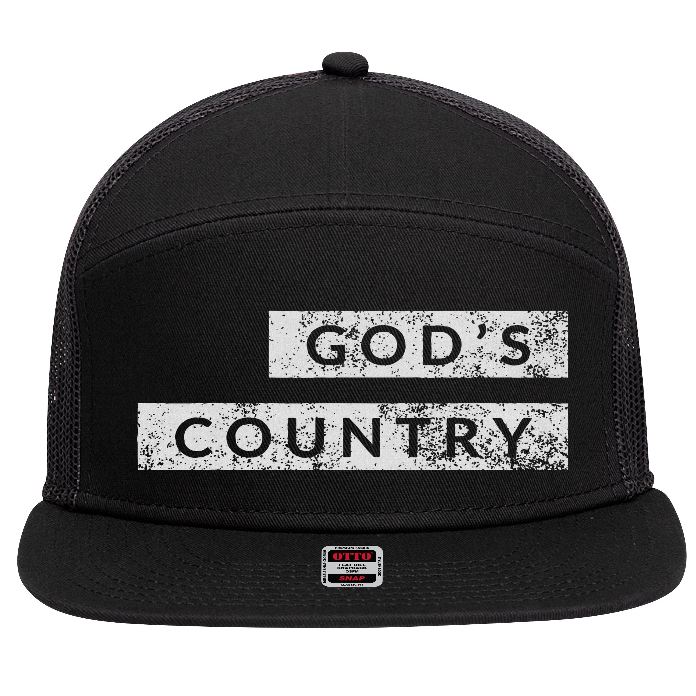 God's Country American Blake Concert 7 Panel Mesh Trucker Snapback Hat