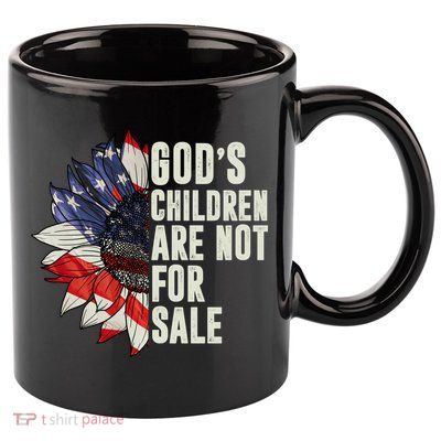 Gods Children Are Not For Sale Floral Flag 11oz C Handle Ceramic Mug