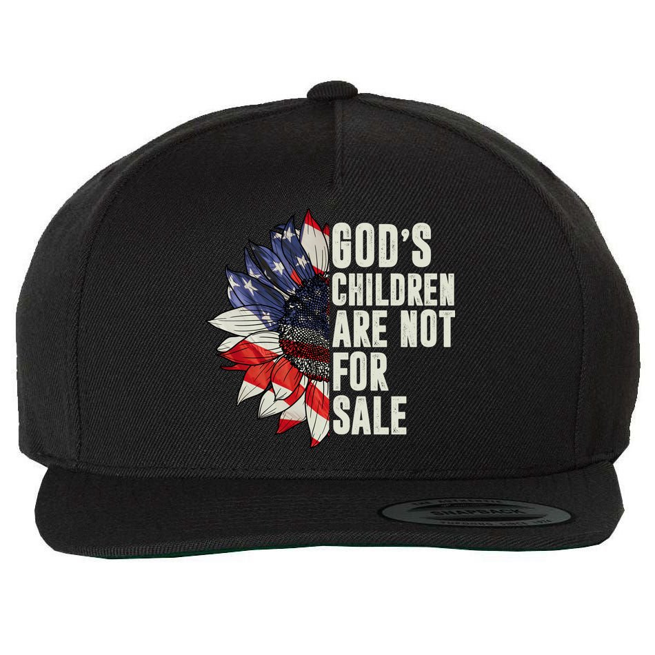 Gods Children Are Not For Sale Floral Flag Wool Snapback Cap