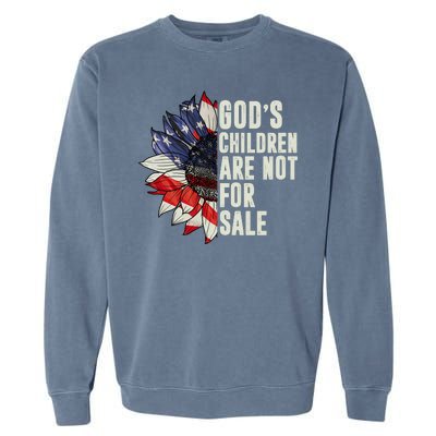 Gods Children Are Not For Sale Floral Flag Garment-Dyed Sweatshirt