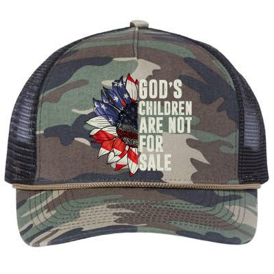 Gods Children Are Not For Sale Floral Flag Retro Rope Trucker Hat Cap