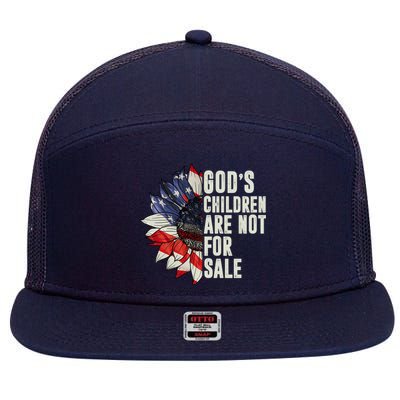 Gods Children Are Not For Sale Floral Flag 7 Panel Mesh Trucker Snapback Hat