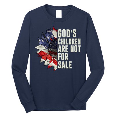 Gods Children Are Not For Sale Floral Flag Long Sleeve Shirt
