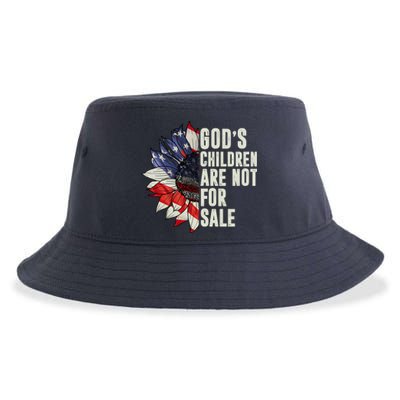 Gods Children Are Not For Sale Floral Flag Sustainable Bucket Hat