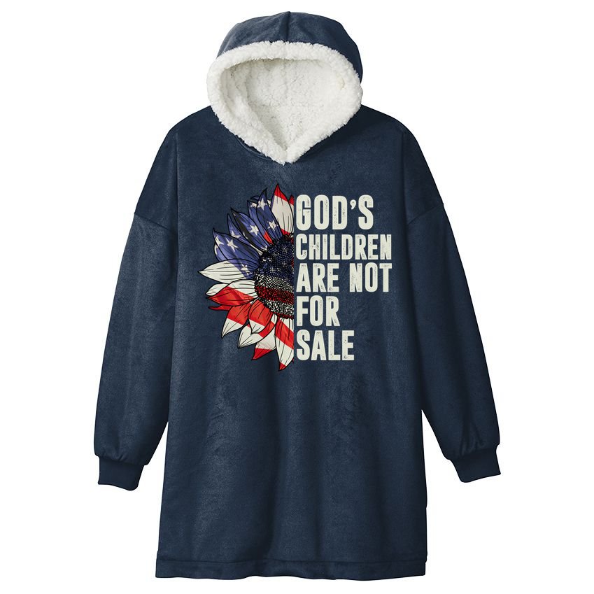 Gods Children Are Not For Sale Floral Flag Hooded Wearable Blanket