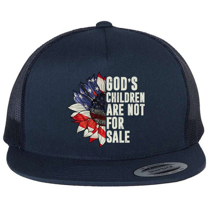 Gods Children Are Not For Sale Floral Flag Flat Bill Trucker Hat