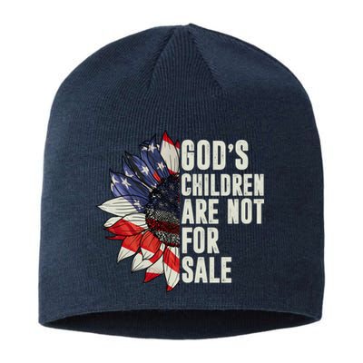 Gods Children Are Not For Sale Floral Flag Sustainable Beanie