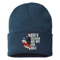 Gods Children Are Not For Sale Floral Flag Sustainable Knit Beanie