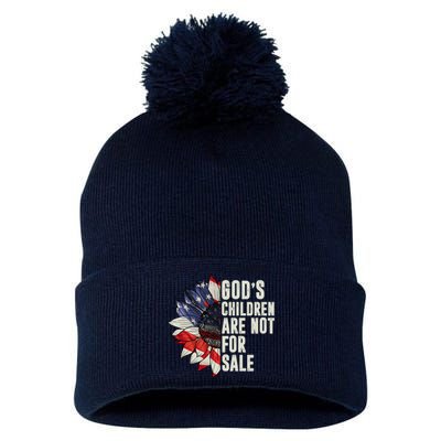 Gods Children Are Not For Sale Floral Flag Pom Pom 12in Knit Beanie