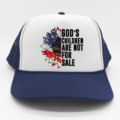 Gods Children Are Not For Sale Floral Flag Trucker Hat