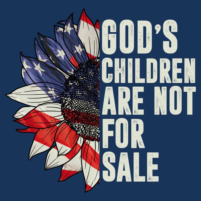 Gods Children Are Not For Sale Floral Flag Women's V-Neck T-Shirt