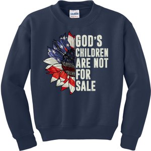 Gods Children Are Not For Sale Floral Flag Kids Sweatshirt