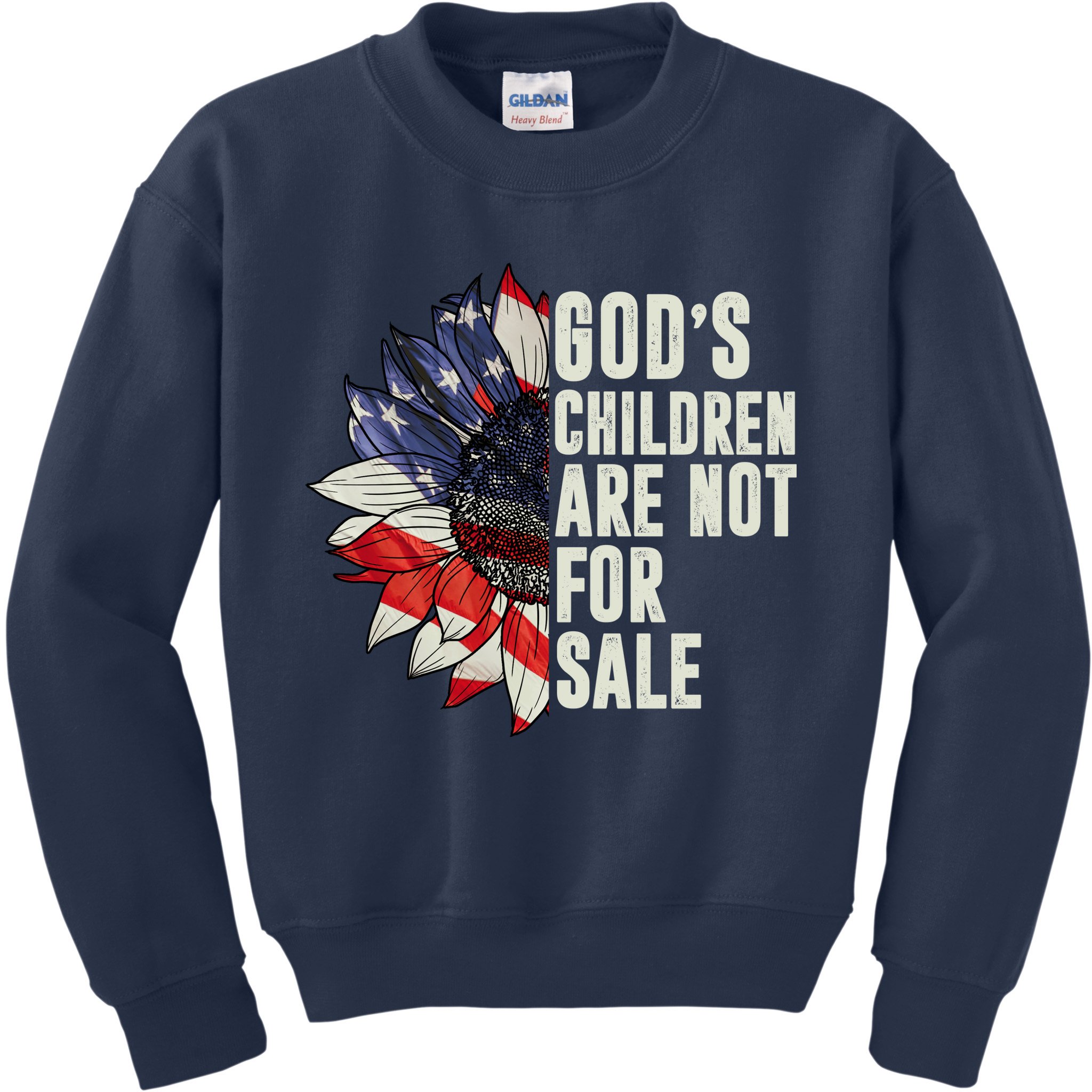 Gods Children Are Not For Sale Floral Flag Kids Sweatshirt