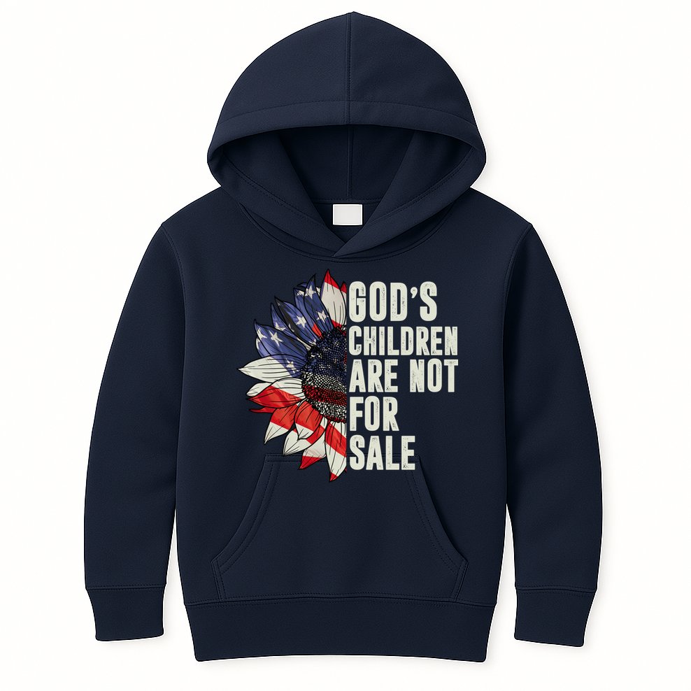 Gods Children Are Not For Sale Floral Flag Kids Hoodie